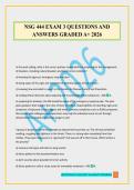NSG 444 EXAM 3 QUESTIONS AND ANSWERS GRADED A&plus; 2026