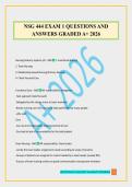 NSG 444 EXAM 1 QUESTIONS AND ANSWERS GRADED A&plus; 2026
