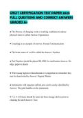 CRCST CERTIFICATION TEST PAPER 2026 FULL QUESTIONS AND CORRECT ANSWERS GRADED A&plus;