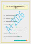 NUR 233 MIDTERM EXAM STUDY GUIDE