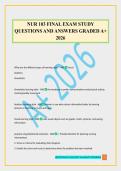 NUR 103 FINAL EXAM STUDY QUESTIONS AND ANSWERS GRADED A&plus; 2026