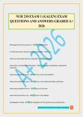 NUR 210 EXAM 1 &lpar;GALEN&rpar; EXAM QUESTIONS AND ANSWERS GRADED A&plus; 2026