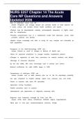 NURS 5257 Chapter 14 The Acute Care NP Questions and Answers Updated 2026