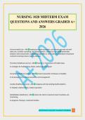 NURSING 1020 MIDTERM EXAM QUESTIONS AND ANSWERS GRADED A&plus; 2026