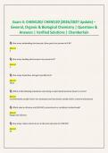 Exam 3&colon; CHEM120&sol; CHEM120 &lpar;2026&sol;2027 Update&rpar; &ndash; General&comma; Organic & Biological Chemistry &vert; Questions & Answers &vert; Verified Solutions &vert; Chamberlain