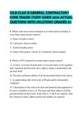 CSLB CLASS B GENERAL CONTRACTOR'S CORE TRADES STUDY GUIDE 2026 ACTUAL QUESTIONS WITH SOLUTIONS GRADED A&plus;