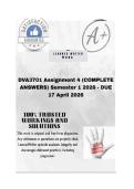 DVA3701 Assignment 4 &lpar;COMPLETE ANSWERS&rpar; Semester 1 2026 - DUE 17 April 2026&semi; 100&percnt; trusted &comma;comprehensive and complete reliable solution with clear explanation&period;