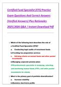 Certified Fund Specialist &lpar;CFS&rpar; Practice  Exam Questions And Correct Answers  &lpar;Verified Answers&rpar; Plus Rationales  2025&vert;2026 Q&A &vert; Instant Download Pdf 