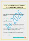 WGU C722 PROJECT MANAGEMENT TERMINOLOGY STUDY GUIDE