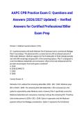 AAPC CPB Practice Exam C&colon; Questions and Answers &lpar;2026&sol;2027 Updated&rpar; &ndash; Verified Answers for Certified Professional Biller Exam Prep