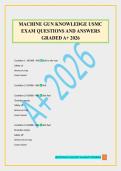 MACHINE GUN KNOWLEDGE USMC EXAM QUESTIONS AND ANSWERS GRADED A&plus; 2026