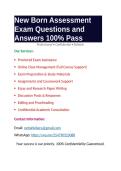 New Born Assessment Exam Questions and Answers 100- Pass