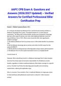 AAPC CPB Exam A&colon; Questions and Answers &lpar;2026&sol;2027 Updated&rpar; &ndash; Verified Answers for Certified Professional Biller Certification Prep