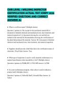 CWB LEVEL 1 WELDING INSPECTOR CERTIFICATION ACTUAL TEST SCRIPT 2026 VERIFIED QUESTIONS AND CORRECT ANSWERS A&plus;