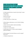 CWEA COLLECTION SYSTEMS MAINTENANCE TEST PAPER 2026 FULL QUESTIONS AND CORRECT ANSWERS GRADED A&plus;