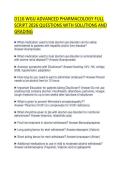 D116 WGU ADVANCED PHARMACOLOGY FULL SCRIPT 2026 QUESTIONS WITH SOLUTIONS AND GRADING