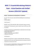 BIOD 171 Essential Microbiology Module 6 Exam &ndash; Actual Questions with Verified Answers &lpar;2026&sol;2027 Updated&rpar; &ndash; Portage Learning