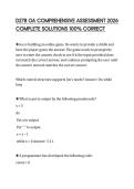 D278 OA COMPREHENSIVE ASSESSMENT 2026 COMPLETE SOLUTIONS 100&percnt; CORRECT