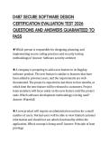 D487 SECURE SOFTWARE DESIGN CERTIFICATION EVALUATION TEST 2026 QUESTIONS AND ANSWERS GUARANTEED TO PASS