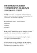 D487 SECURE SOFTWARE DESIGN COMPREHENSIVE TEST 2026 COMPLETE SOLUTIONS 100&percnt; CORRECT