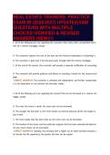 REAL ESTATE TRAINERS&comma; PRACTICE EXAM &num;9 &lpar;2026&sol;2027&rpar; UPDATE&vert;EXAM QUESTIONS WITH MULTIPLE CHOICES &vert;VERIFIED & REVISED ANSWERS &lpar;NEW&rpar;&excl;&excl;&excl;
