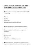 DAVILA ASU SCM 300 EXAM 1 TEST PAPER 2026 COMPLETE QUESTIONS SOLVED