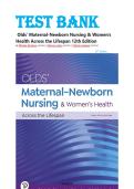 Test Bank For Olds' Maternal-Newborn Nursing & Women's Health Across the Lifespan 12th Edition 2026&rpar; &vert; All Chapters&period; Latest Edition&period;