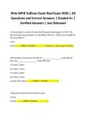Ohio MPJE Sullivan Exam Real Exam 2026 &vert; All Questions and Correct Answers &vert; Graded A&plus; &vert; Verified Answers &vert; Just Released