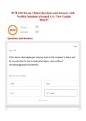 PCB 4233 Exam 3 Quiz Questions and Answers with Verified Solutions &lpar;Graded A&plus;&rpar; &vert; New Update 2026&sol;27 