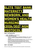 Elite Test Bank&colon; Maternity&comma; Newborn&comma; and Women's Health Nursing&colon; A Case-Based Approach &lpar;2nd Edition&comma; O'Meara&rpar; - 2026&sol;2027 NGN 