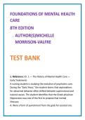 Foundations of Mental Health Care 8th Edition Test Bank &vert; Morrison-Valfre &vert; Psychiatric Nursing MCQs & Rationales 2026