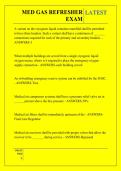 MED GAS REFRESHER  EXAM QUESTIONS AND ANSWERS 2026