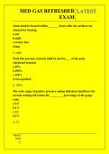 MED GAS REFRESHER  EXAM QUESTIONS AND ANSWERS 2026