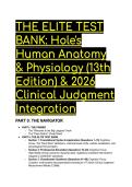 Elite Test Bank&colon; Hole's Human Anatomy & Physiology &lpar;13th Edition&rpar; & 2026&sol;2027 Clinical Judgment