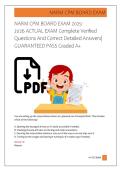 NARM CPM BOARD EXAM 2025-  2026 ACTUAL EXAM Complete Verified   Questions And Correct Detailed Answers&vert;  GUARANTEED PASS Graded A&plus;   