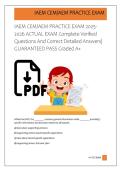 IAEM CEM&sol;AEM PRACTICE EXAM 2025-  2026 ACTUAL EXAM Complete Verified   Questions And Correct Detailed Answers&vert;  GUARANTEED PASS Graded A&plus; 