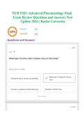 NUR 5351&colon; Advanced Pharmacology Final Exam Review Questions and Answers New Update 2026 &vert; Baylor University