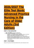 2026&sol;2027 Complete Test Bank&colon; Advanced Practice Nursing in the Care of Older Adults &lpar;3rd Edition&rpar;