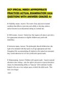DCF SPECIAL NEEDS APPROPRIATE PRACTICES ACTUAL EXAMINATION 2026 QUESTIONS WITH ANSWERS GRADED A&plus;