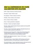 DEAF 310 COMPREHENSIVE TEST PAPER 2026 QUESTIONS WITH SOLUTIONS