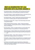 DEAF 310 EXAMINATION TEST 2026 QUESTIONS WITH SOLUTIONS GRADED A&plus;