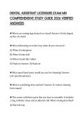 DENTAL ASSISTANT LICENSURE EXAM MN COMPREHENSIVE STUDY GUIDE 2026 VERIFIED ANSWERS