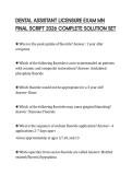 DENTAL ASSISTANT LICENSURE EXAM MN FINAL SCRIPT 2026 COMPLETE SOLUTION SET