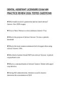 DENTAL ASSISTANT LICENSURE EXAM MN PRACTICE REVIEW 2026 TESTED QUESTIONS