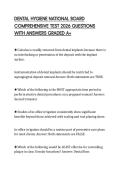 DENTAL HYGIENE NATIONAL BOARD COMPREHENSIVE TEST 2026 QUESTIONS WITH ANSWERS GRADED A&plus;