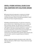 DENTAL HYGIENE NATIONAL BOARD EXAM 2026 QUESTIONS WITH SOLUTIONS GRADED A&plus;