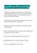 DENTAL HYGIENIST EXAMINATION SET 2026 SOLVED QUESTIONS GRADED A&plus;