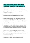 DENTAL HYGIENIST UPDATED SCRIPT 2026 PRACTICE SOLUTIONS GRADED A&plus;