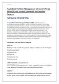 Accredited Portfolio Management Advisor &lbrack;APMA&rsqb;  Exam &vert; Latest Verified Questions and Detailed Answers 