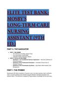 Elite 2026&sol;2027 Test Bank&colon; Mosby's Textbook for Long-Term Care Nursing Assistants &lpar;9th Edition&rpar; &ndash; 66 High-Stakes Questions &plus; Panic Button Cheat Sheet